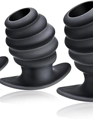 3PCS Silicone Butt Plugs Training Set Hive Ass Tunnel Anal Plug Sex Toy Thread Hollow Anal Trainer Anal Dilator Set for Women Men Prostate Massager Tunnel Plug Sex Gifts Three Sizes Anal Sex Trainer