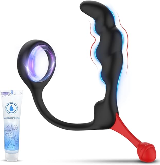Anal Sex Toy, Spiral Anal Plug Prostate Massager for Men with Penis Ring, Banenu Silicone Cock Ring for Erection Sexual Pleasure Enhancing, Butt Plugs Anal Stimulation Sex Toys for Men