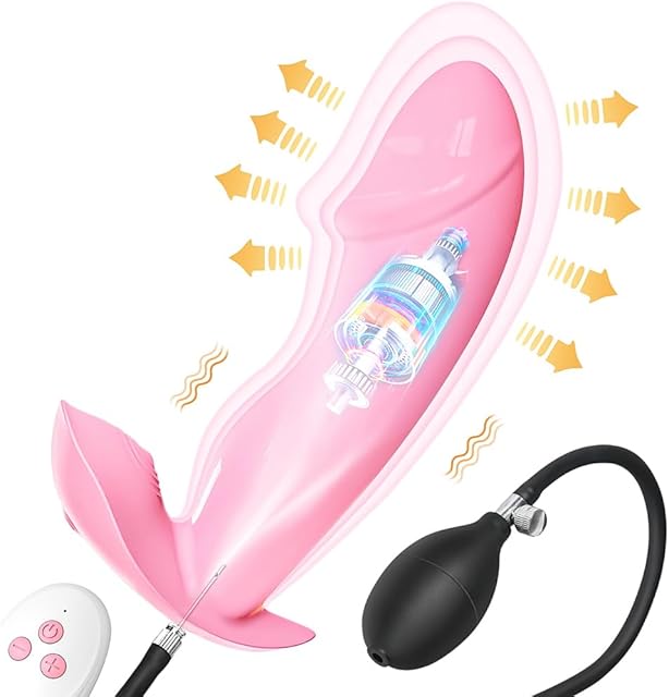 Inflatable Butt Plug Anal Vibrator Silicone Prostate Massager G-spot Stimulation Expand Anal Training Vibrating Sex Toys with 10 Modes Remote Control for Men Women Couple Romi