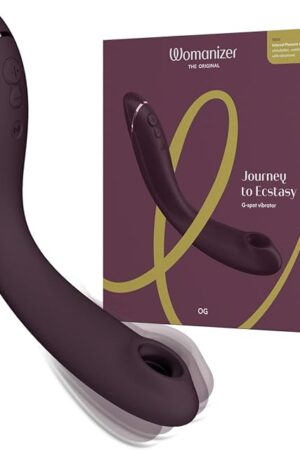 Womanizer OG G Spot Vibrator | Sucker Sex Toy for Women with 12 Intensity Levels | Curved Pleasure Air Technology Dildo Vibrator | Flexible Personal Massager G Spot Stimulator Adult Sex Toy | Purple