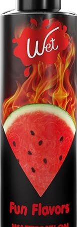 Wet Fun Flavors Juicy Watermelon 4 in 1 Warming Flavored Tasty Lube 3 Fl Oz, Premium Personal Lubricant, Men, Women & Couples, Foreplay & Massage, Paraben Free, Gluten Free, Stain Free, Sugar Free