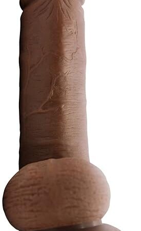 6.55" Long Suction Cup Dildo - 1.55" Diameter - Intense G-Spot Orgasms - Ultra-Realistic - Flexible - Thick Cock with Raised Veins - Perfect for Threesome Fantasies & Anal - Hands-Free Suction Cup