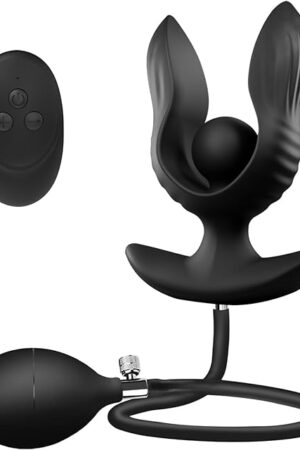Inflatable Anal Plug Expandable 10 Vibration Modes G spot Stimulator Prostate Massager Adjustable Anal Toy Silicone