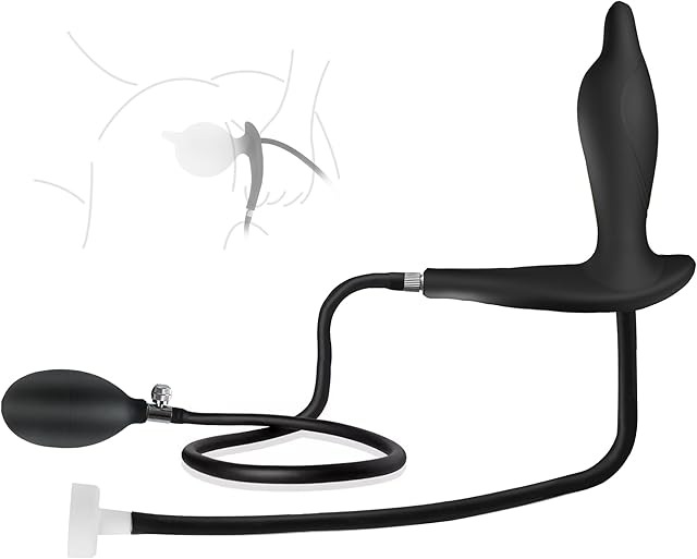 Enema Inflatable Anal Congestion Anal Cleaning Device Anal Expansion for Beginner to Advanced Player, Black