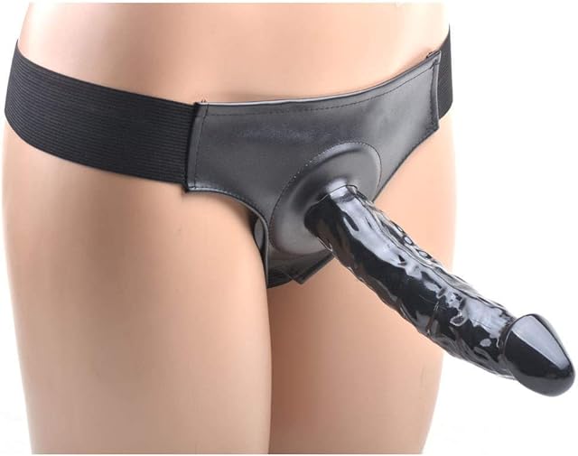 Honeypleasures Hollow Male Black Dildo 7 1/2 inch Strap On Penis Dildo Bondage BDSM G-Spot for Small Penis Men or ED Problems