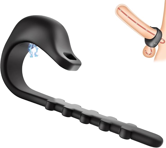Electric Shock Cock Ring Silicone Penis Rings with 5 Shocking Modes Adjustable Buckle for Men Erection Stimulating Pleasure Enhance Penis Exercise Male Masturbation Romi