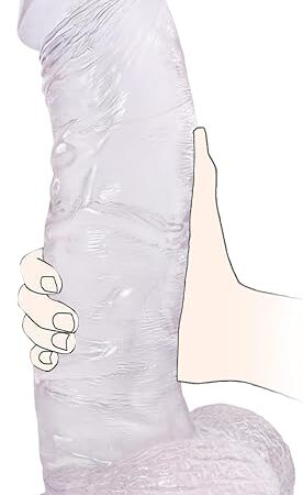 10 Inch Clear Dildo Big Dildos, Soft Realistic Huge Dildo with Strong Suction Cup for Hands-Free and Anal Play, Big G-spot Dildo Anal Sex Toys for Women and Couple