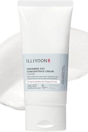 Illiyoon Ceramide Ato Concentrate Cream | Moisturizer for Dry & Sensitive Skin, 100hr Lasting Hydration, For Face & Body, Gentle for Infants, Moisture Barrier Repair, Vegan Certified, 2.53 fl.oz.