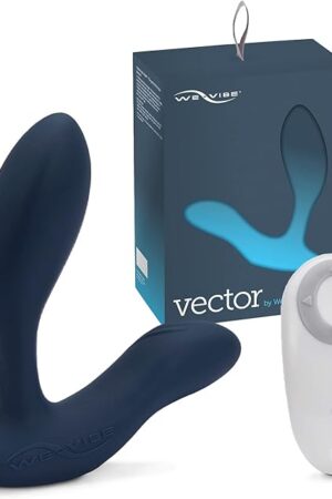 We-Vibe Vector Vibrating Butt Plug Adult Sex Toy | Silicone Prostate Massager Male Sex Toy | Long Distance App Anal Vibrator | 10 Modes Anal Plug for Couples | Waterproof & Rechargeable | Blue