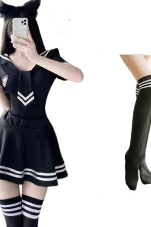 Women's cosplay sexy female student mini lingerie Japanese anime kawaii Halloween student pleated skirt