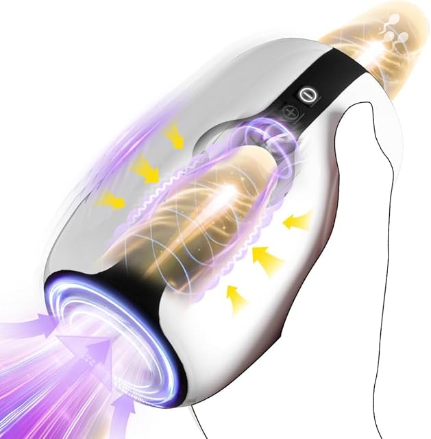 Automatic Male Masturbator Cup for Men, Open Ended Male Sex Toys for Penis Stroker with 3 Clamping Sucking & 7 Vibrating Modes, Pocket Pussy Penis Vibrator Male Blowjob Machine Adult Toys for Men