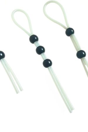 3PCS Adjustable Cock Ring Set Male Rings Basic Penis Ring Sex Toys, Silicone Male Cock Ties String with Adjustable Beads Longer Harder Stronger Erection Sex Products (Luminous)