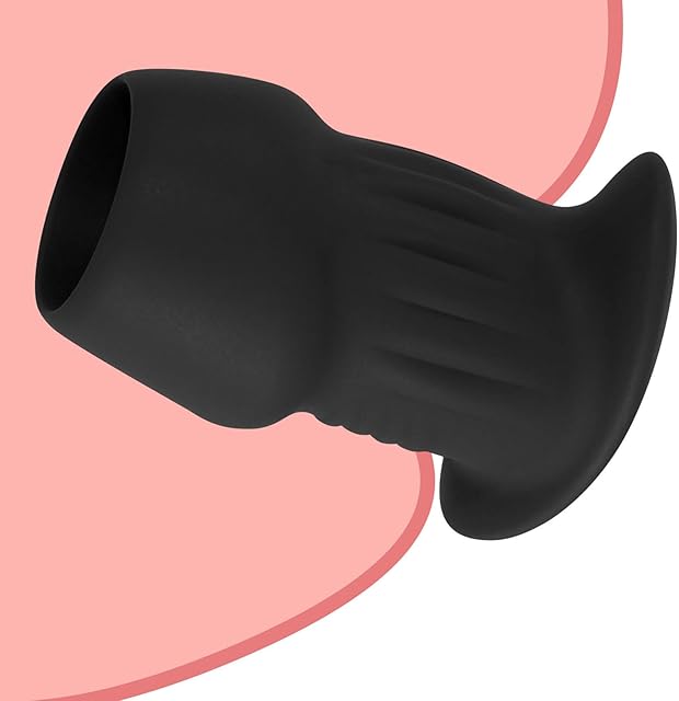 Black Hollow Big Anal Plug, Butt Stretcher Opening Trainer Peeking Vagina Anus Dilator for Adult Anal Sex Toys Universal for Women Men Gay Couples Lesbian and Straight BDSM Games