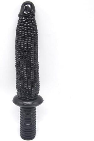 1299 inch Long Corn Shape Anal Plug G Spot Dildo with Handle, Waterproof Anal Dildo with Spiral Textures Adult Sex Toy for Women - Black