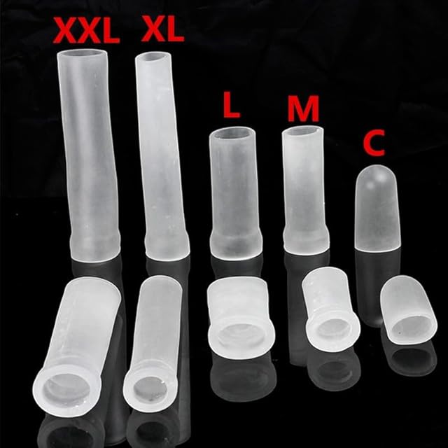 3 PCS Silicone Penile Sleeves, Protector Sleeve Replacement for Pennis Extender, Avoid Tissue Damage (XXL+XL+C), White