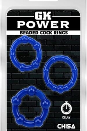 Generic MarcoPolo Power Beaded Cock Rings in 3 Sizes - Smooth Stretchy - Great Fit - Enhanced Stamina - Male Enhancement Sex Toy for Men & Couples - 100% Phthalate Free - Blue