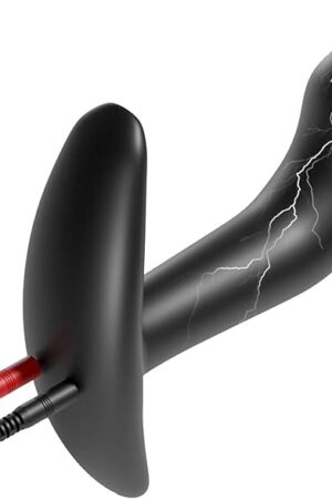 Electroshock Anal Plug Estim Prostate Massager G-spot Training Silicone Anal Vaginal Plug Wearable Butt Plug with T-Base Sex Toys (A)