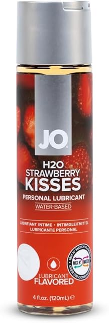 JO H?O Strawberry Flavored Lube ? Edible Water Based Personal Lubricant, Sugar Free Strawberry Kisses ? 4 fl oz