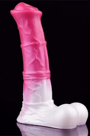 Horse Penis Sleeve with Cock Ring 8 Inch Silicone Penis Hollow Sleeves with Extention Enlargement Soft Adult Toy for Male Women Couples - L