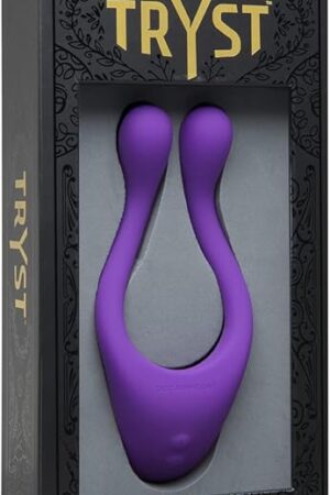 Doc Johnson TRYST - Multi Erogenous Zone Silicone Vibrator and C-Ring - Focused Stimulation For Both Partners - Synergistic Vibrations - Purple