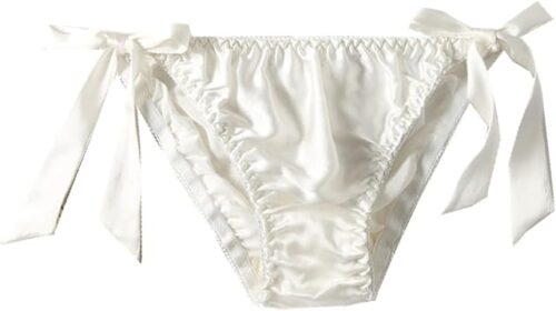 Womens Silk Briefs Tie Side Bikini Sexy Mulberry Silk Underwear Triangle Ladies Panties Thong