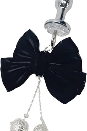 Female Bow Metal Anal Plug with Hollow Bell Couple Pleasure Bullet Butt Plug Sex Toy