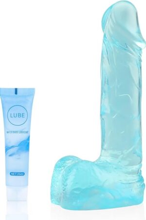 4.3 in Suction Cup Dildo Hands Free Games for Beginners Small Thrusting Dildo Reaslitic Dildo for Women Penis Sex Toy Anal Dildo for Male and Women Small Suction Dildo Adult Sex Toys (Blue)