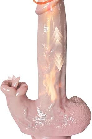APP remote controlled Licking Adult Dildos with 9 Vibration modes, Women Realistic Sex Toy with Heating Function, Tongue G-Spot Thrusting Dildo with Strong Suction Cup, Couple Stimulation Anal Sex Toy