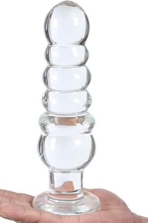 82" Huge Glass Anal Plug Large Butt Plug with Graduated Beads for Experienced Users Crystal G-spot P-spot Massager for Men Women