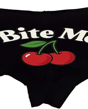 Bite Me Sexy Panties for Women  Flirty Cherry Boyshort Underwear  Naughty Novelty Lingerie Gift