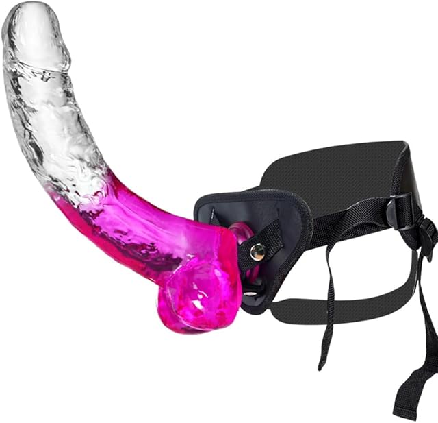 Women's Big Toys: 94-Inch Clear Realistic Dildo with Adjustable Strap-On Harness - Thick and Wide Dildo for Adult Pleasure, Female Masturbation, and Lesbian Play | Large Dildos, Wide Dildo, XL Dildo