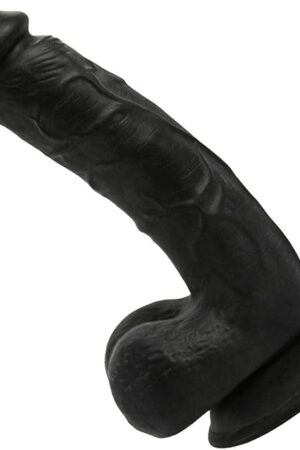 XL Girthy Black Realistic Suction Cup Dildo