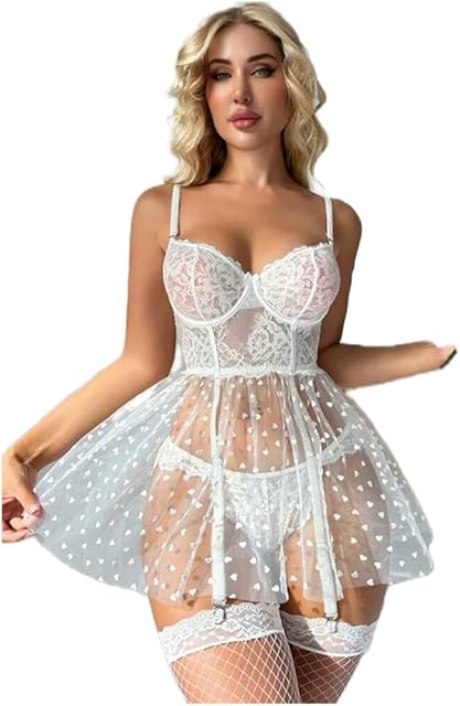 Women Sexy Lace Robe for Women Lingerie Set See Through Swimsuit Cover Up Dress