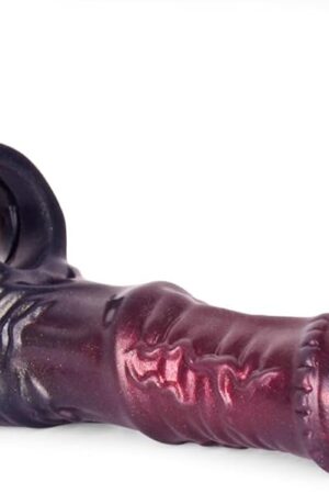 3 Different Sizes of Fantasy Shape Male Penis Sleeve Cock Sleeve with Penis Ring, Silicone Hollow Knot Penis Extender Sleeve with Inner Textures Male Adult Sex Toys for Men - L, Purple