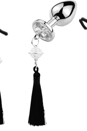 Anal Sex Toy Beads Butt Plug Prostate Massager Anal Trainer Kit Thrusting Toys Stainless Steel Expand Unisex G Spot Anal Sex Toy with Small Bell Backyard Dilators