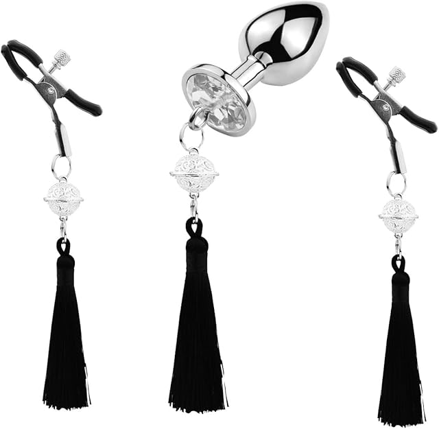 Anal Sex Toy Beads Butt Plug Prostate Massager Anal Trainer Kit Thrusting Toys Stainless Steel Expand Unisex G Spot Anal Sex Toy with Small Bell Backyard Dilators