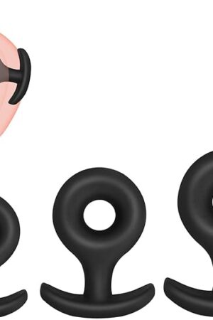 3Pcs Anal Plug Training Sets with Narrow Flared Base Soft Silicone Butt Plugs Small Trainer Sex Toys for Men, Women and Couples