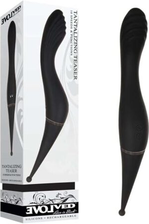 Evolved Love Is Back - Tantalizing Teaser - Rechargeable Silicone Dual End Vibrator - Black