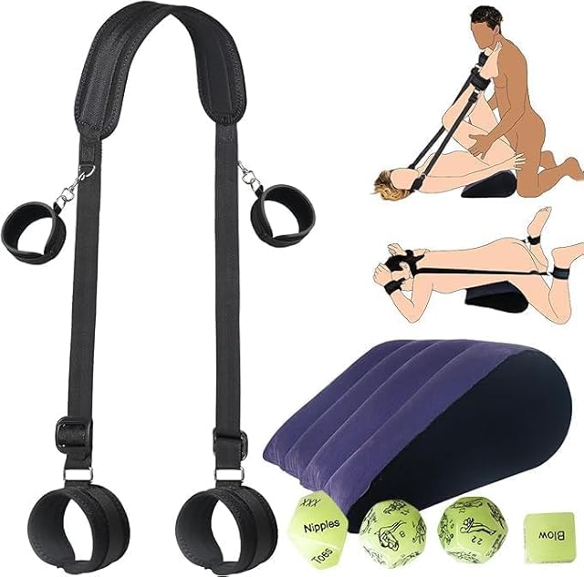 2025 Newly Sex Wedges Pillow and Ramps for Hip Bondage Kit Adults Sex Handcuffs, Sex Wedges for Hip Sex Pillowcase Wedge Pillow Set, Sex Furniture Ramps Cushions Sweatshirt HFC14