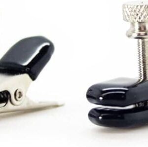 BDSM Alligator Nipple Clamps - Broad Tip for Erotic Stimulation - Adjustable Screw Barrel for Desired Pressure - Rubber Covered Tips - Gentle or Firm Nipple Play - Bondage Kink