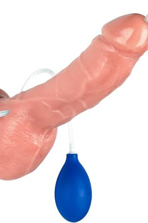 9 Inch Squirting Realistic Cock- Squirting Dildo - Couples Sex Toy - with Large Suction Cup - Flesh Color