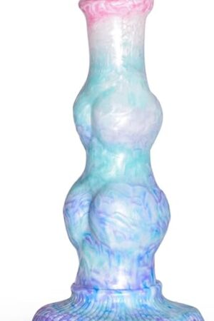 Knotted Lifelike Dragon Dildo, 10 Inch Pointed Tip G Spot Dildo Realistic Dog Suction Cup Dildo Adult Toys, Big Anal Toy Prostate, Pink Blue, 1.0 Count