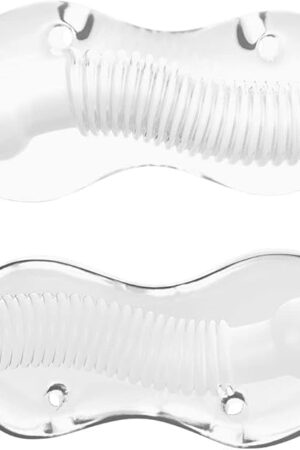 Wave Dual End Stroker  Reusable Male Masturbator with Ribbed Texture, Real Feel Material, Two Entry Points, Waterproof, Phthalate-Free, Latex-Free, Clear Design, Use with Water-Based Lubricant