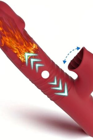 Vibrator Thrusting Dildo Sex Toys for Women - G Spot Vibrator Clitoral Stimulator,Anal Vibrator with 9 Vibration 7 Thrusting & Licking, Rabbit Vibrators Female Adult Toys & Games for Couple(Red)