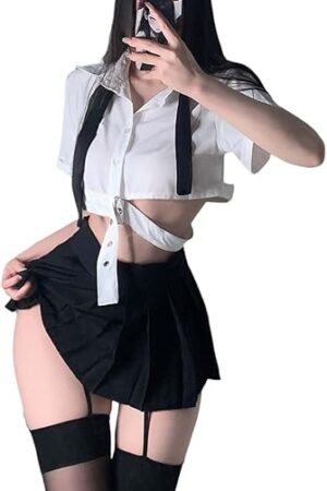 Women Anime Sexy Lingerie Japanese Cheerleader Costume for Women Cosplay Sports Clothing