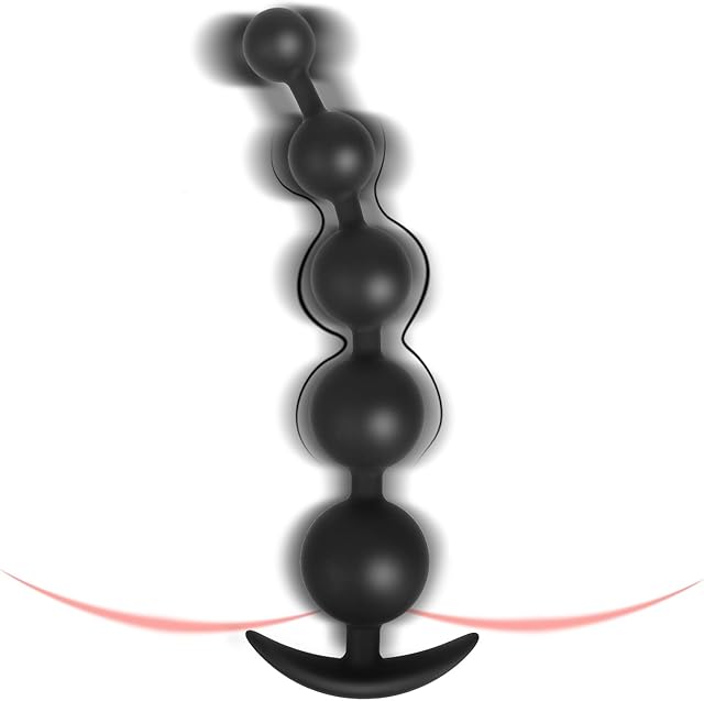 Anal Beads Anal Toys Anal Sex Toy,Silicone Anal Bead with 5 Balls Gradual Size Increase & Safe T-Shaped Base,Adult Anal Toy for Men Women Couples