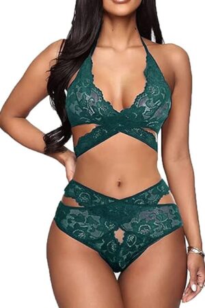 Women Sexy Lingerie Set Two Piece Lace Bra and Panty Set Bralette Sleepwear