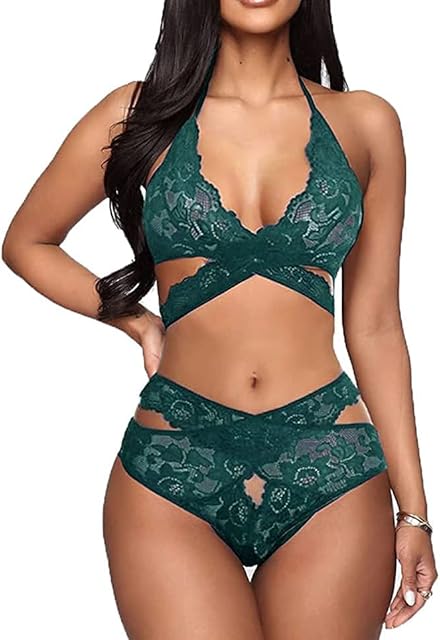 Women Sexy Lingerie Set Two Piece Lace Bra and Panty Set Bralette Sleepwear
