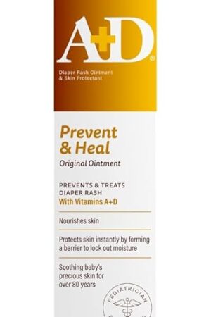 A+D Original Diaper Rash Ointment, Baby Skin Protectant with Lanolin and Petrolatum, Seals Out Wetness, Helps Prevent Diaper Rash, 15 Ounce Tube, Packaging May Vary