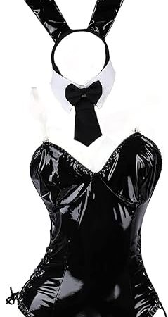 Women Sexy Bunny Costume Maid Outfit Anime Cosplay Lingerie Naughty Roleplay Outfit Goth Leather Bodysuit